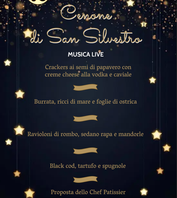 Locandina menù Capodanno 2021